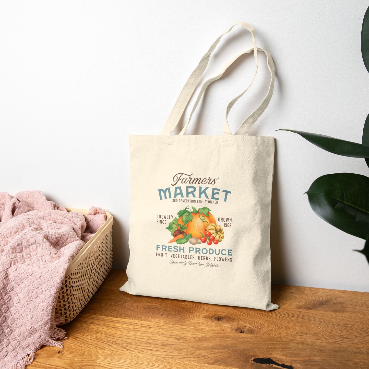 Farmers Market - Cotton Canvas Tote Bag
