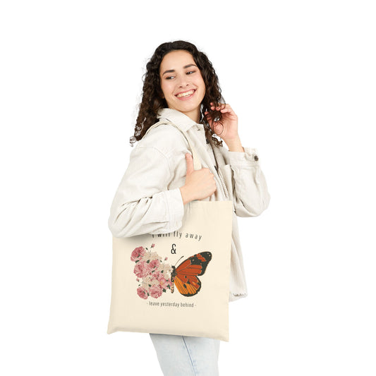 Butterfly Floral - Cotton Canvas Tote Bag