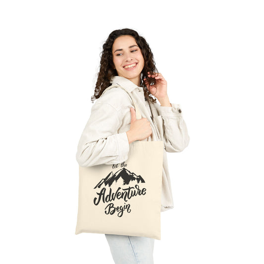 Adventure Begins Cotton Canvas Tote Bag