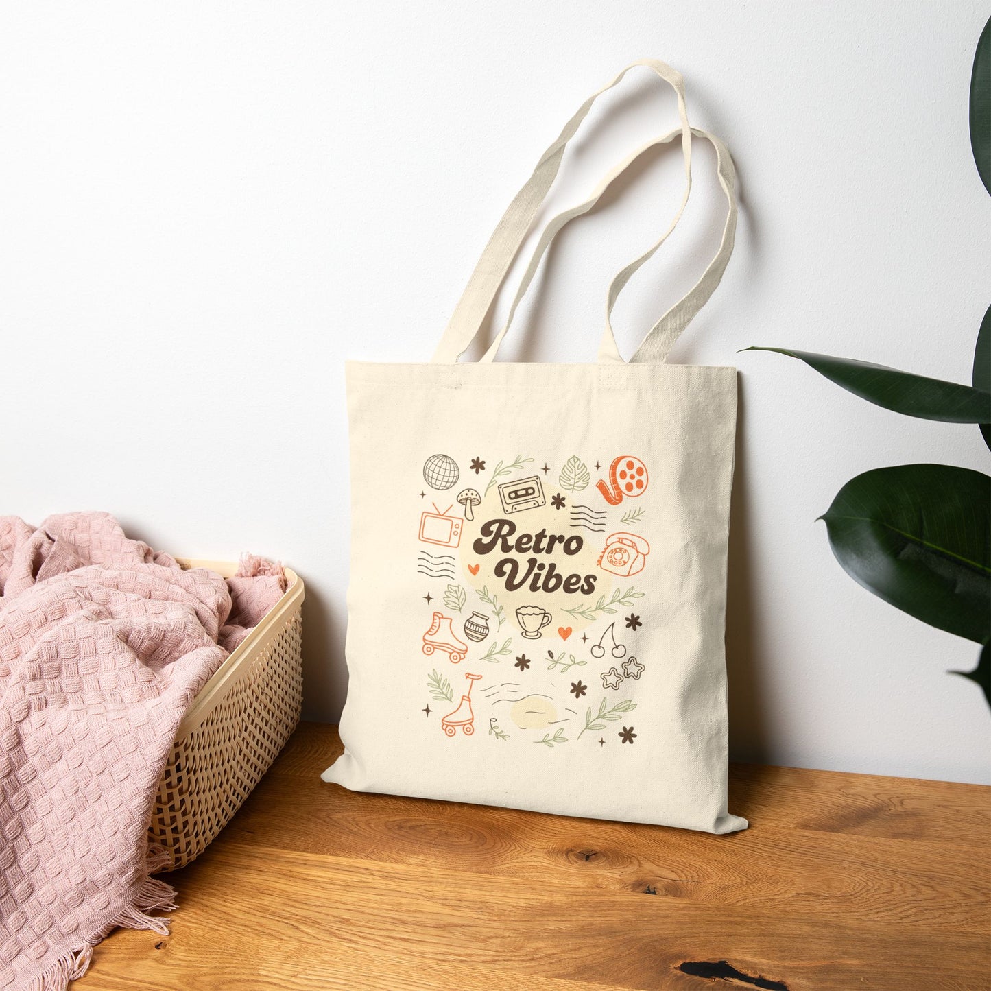 Retro Vibes - Cotton Canvas Tote Bag