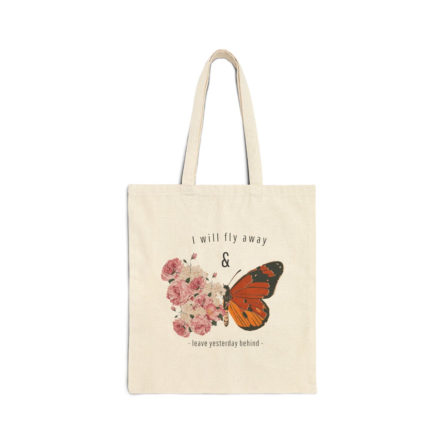 Butterfly Floral - Cotton Canvas Tote Bag