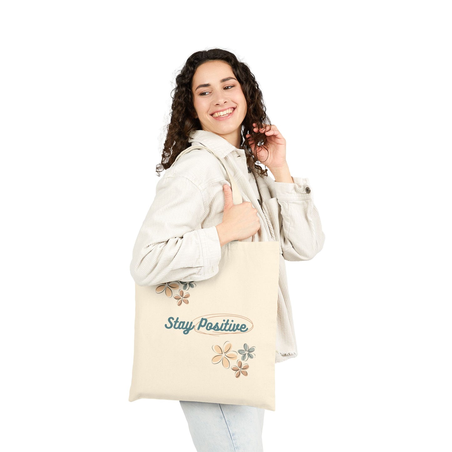 Stay Positive - Cotton Canvas Tote Bag