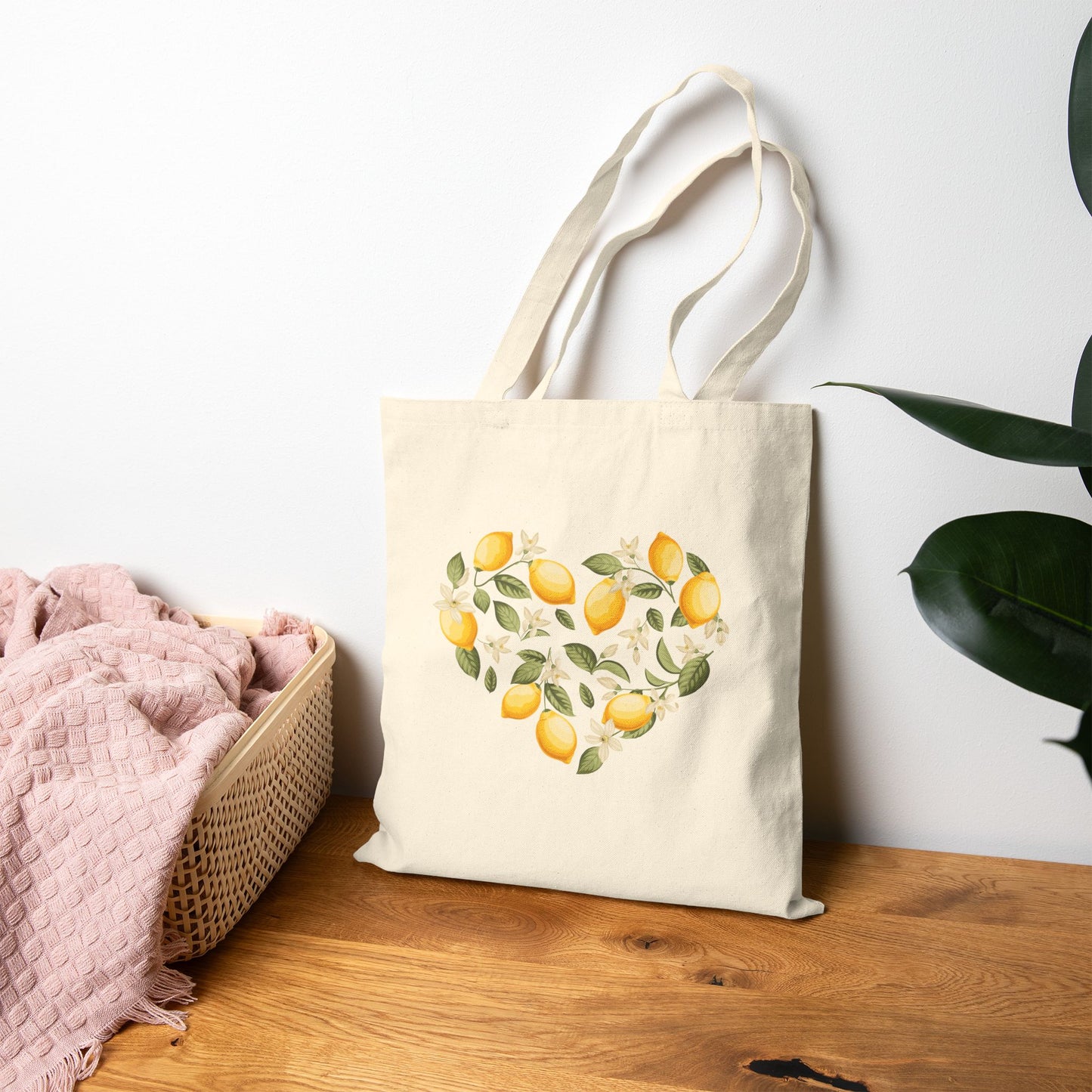Lemon Heart - Cotton Canvas Tote Bag
