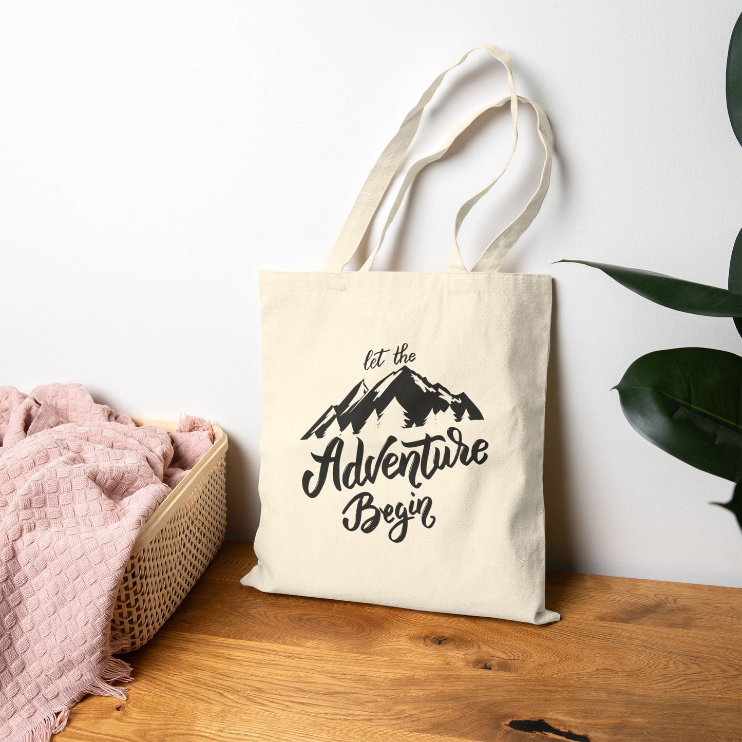 Adventure Begins Cotton Canvas Tote Bag