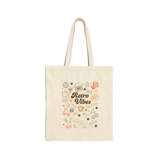 Retro Vibes - Cotton Canvas Tote Bag