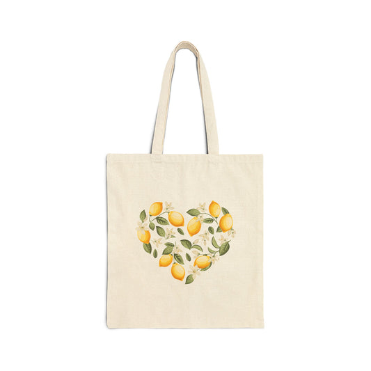 Lemon Heart - Cotton Canvas Tote Bag