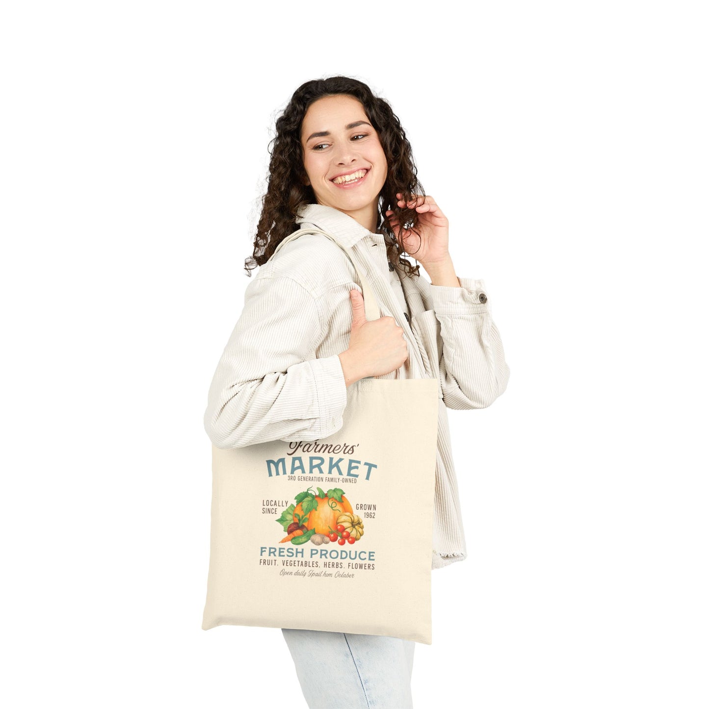 Farmers Market - Cotton Canvas Tote Bag